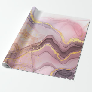 Rose Gold glitter girls birthday party Wrapping Paper