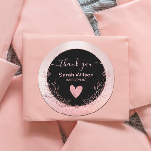 Rose Gold Glitter Glam Floral Wreath Classic Round Sticker
