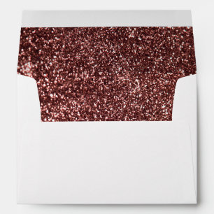Rose Gold Glitter Glamour Wedding Envelope