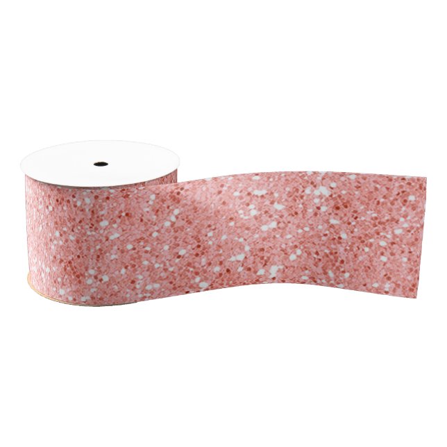 Rose Gold Glitter Grosgrain Ribbon (Spool)