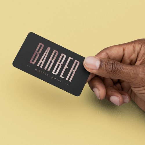 Rose Gold Glitter Hair Stylist Barber Business Card