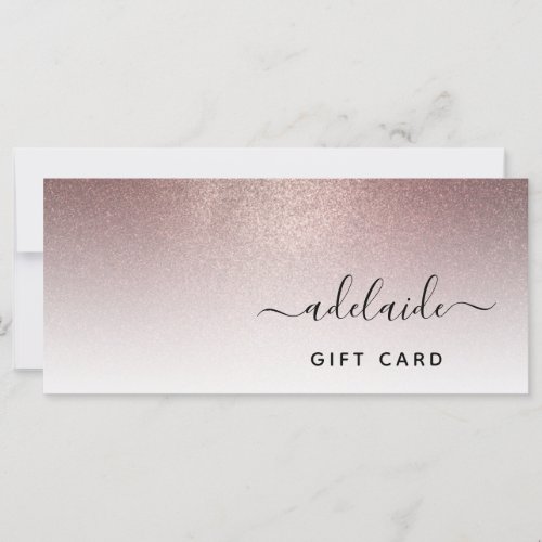 Rose Gold Glitter Hair Stylist Gift Certificate