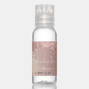 Rose Gold Glitter Hand Sanitizer with Custom Text