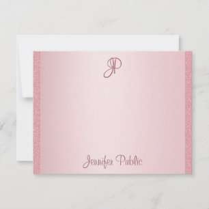 Rose Gold Glitter Hand Script Monogram Template