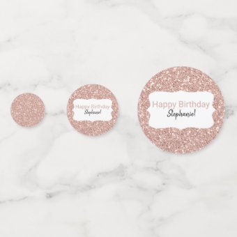 Rose Gold Glitter Happy Birthday Confetti | Zazzle
