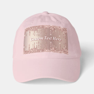 Rose Gold Glitter Hat Gift Personalized Text