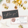 Rose Gold glitter heart gray logo gift certificate