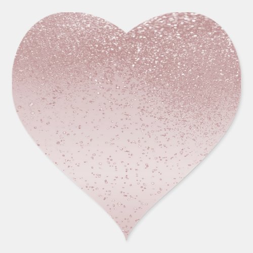 Rose Gold Glitter  Heart Sticker