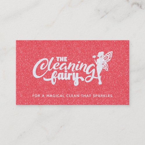 Rose Gold Glitter House Cleaning Business Cards
