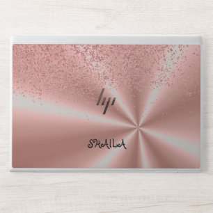 Rose gold glitter  HP laptop skin