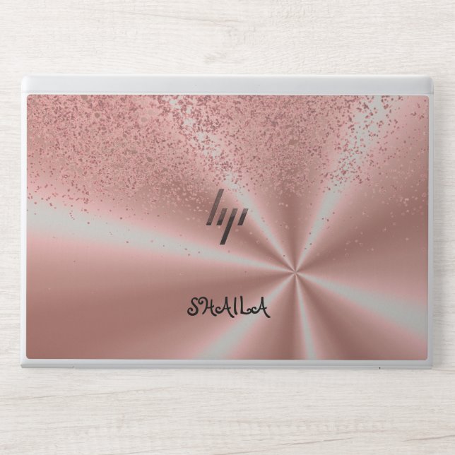 Rose gold glitter  HP laptop skin (Front)