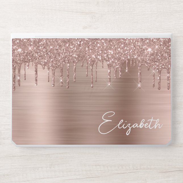 Rose Gold Glitter HP Laptop Skin (Front)