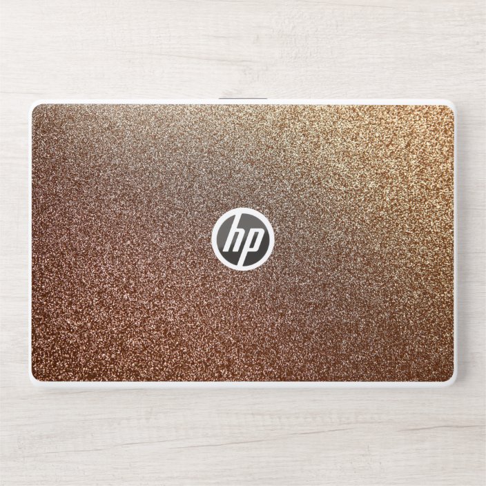 Rose gold glitter HP laptop skin