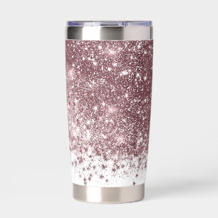 Rose gold glitter  insulated tumbler