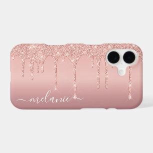 Rose Gold Glitter iPhone Case Add Custom Name