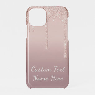 Rose Gold Glitter iPhone Case and Custom Text Name