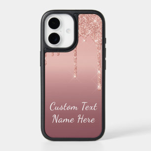 Rose Gold Glitter iPhone Case Personalized Text