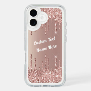Rose Gold Glitter iPhone Case Personalized Text