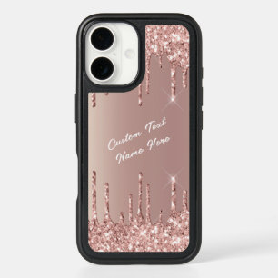 Rose Gold Glitter iPhone Case with Custom Name