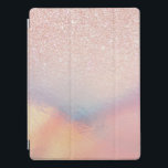 Rose Gold Glitter Iridescent Holographic Gradient iPad Pro Cover<br><div class="desc">This elegant and chic design is perfect for the trendy and stylish girly girl. It features faux printed rose gold glitter with pink, peach, blue, and purple iridescent holographic ombre gradient design. It's modern, cool, unique, glamorous, and original. ***IMPORTANT DESIGN NOTE: For any custom design request such as matching product...</div>