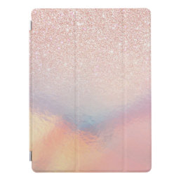 Rose Gold Glitter Iridescent Holographic Gradient iPad Pro Cover