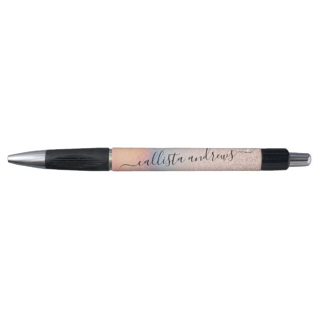 Rose Gold Glitter Iridescent Holographic Gradient Pen (Front)