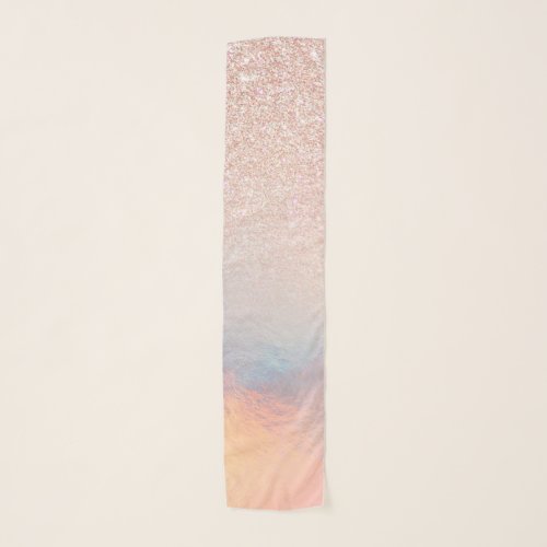 Rose Gold Glitter Iridescent Holographic Gradient Scarf