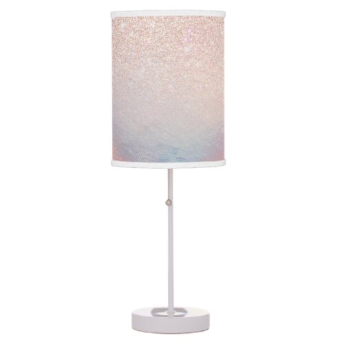 Rose Gold Glitter Iridescent Holographic Gradient Table Lamp