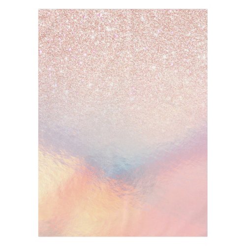 Rose Gold Glitter Iridescent Holographic Gradient Tablecloth