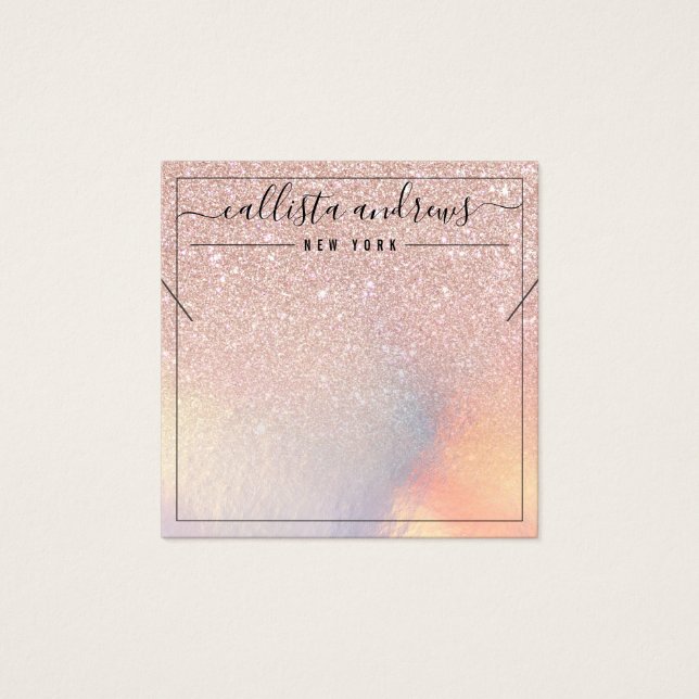 Rose Gold Glitter Iridescent Necklace Display Card (Front)