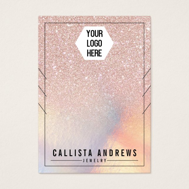 Rose Gold Glitter Iridescent Necklaces Display (Front)