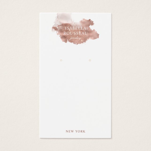 Rose Gold Glitter Jewelry Earring Display Card (Front)