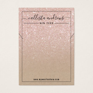 Rose Gold Glitter Kraft Necklace Display Card