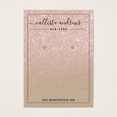 Rose Gold Glitter Kraft Paper Earring Display Card