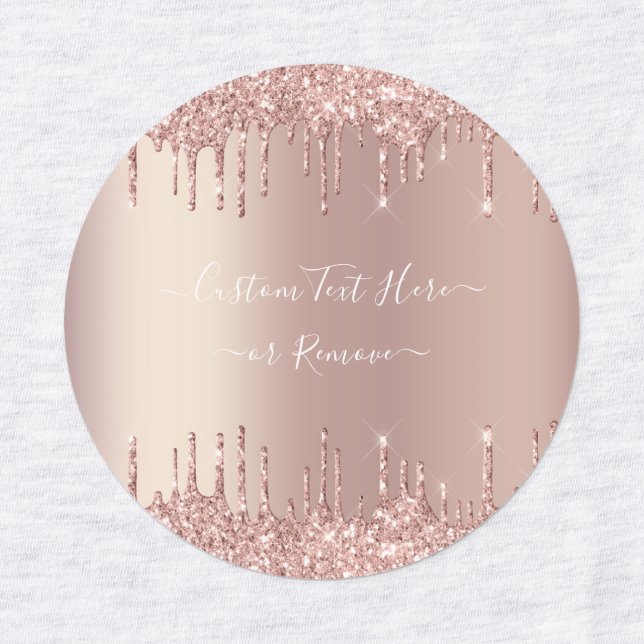 Rose Gold Glitter Labels Template with Custom Text (Design 1)