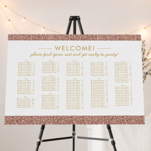 Rose Gold Glitter Large Alphabetical Seating Chart Foam Board