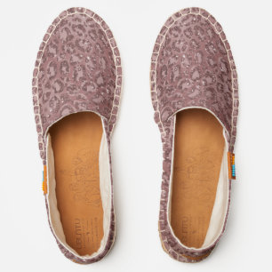 Rose Gold Glitter Leopard Espadrilles