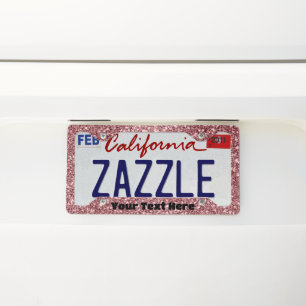 Rose Gold Glitter License Plate Frame