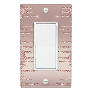Rose Gold Glitter Light Switch Cover
