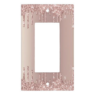 Rose Gold Glitter Light Switch Cover