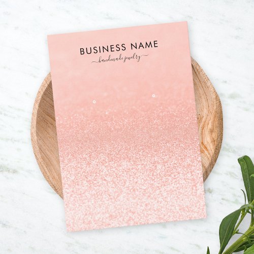 Rose Gold Glitter Lights Earring Jewelry Display Business Card