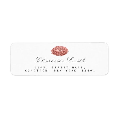 Rose Gold Glitter Lips Kiss Makeup White  RSVP Label