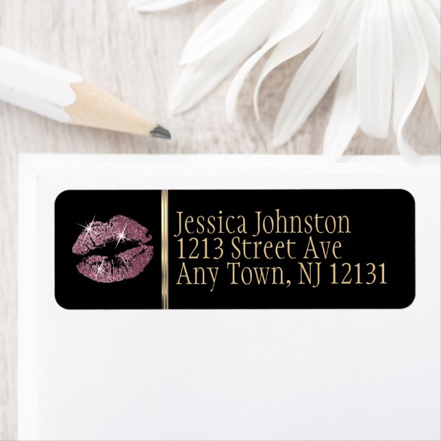 Rose Gold Glitter Lips Label (Insitu)
