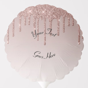 Rose Gold Glitter Liquid Drips Balloon