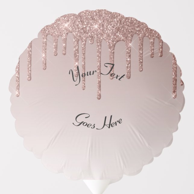 Rose Gold Glitter Liquid Drips Balloon (Front)