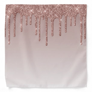 Rose Gold Glitter Liquid Drips Bandana
