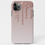 Rose Gold Glitter Liquid Drips iPhone 11 Pro Max Case