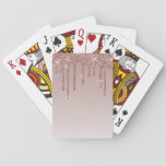 Rose Gold Glitter Liquid Drips Playing Cards
