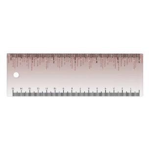 Rose Gold Glitter Liquid Drips Ruler