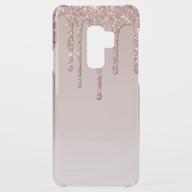 Rose Gold Glitter Liquid Drips Uncommon Samsung Galaxy Case (Back)